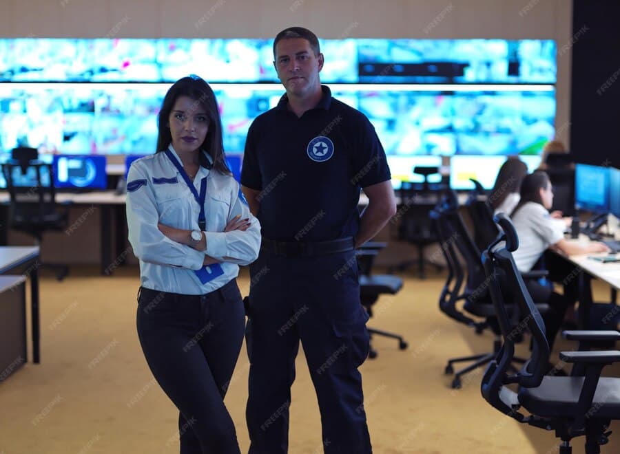 Security Operators Working in Control Room